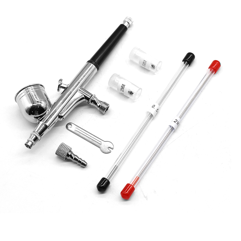 Heat Gun Paint Strip - แรงโน้มถ่วง Dual-action Mini Airbrush สีเล็บสเปรย์ปืนแต่งหน้าชุด Face