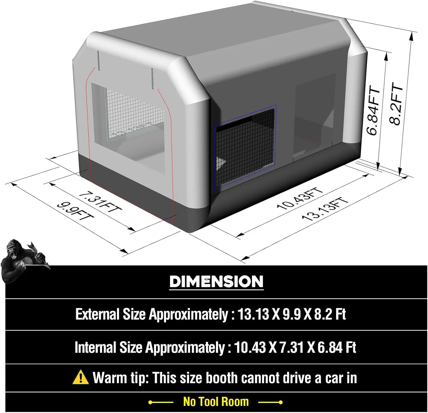 เต็นท์พ่นสีแบบเป่าลมขนาด 13x10 - Inflatable Paint Booth บทวิจารณ์และราคา