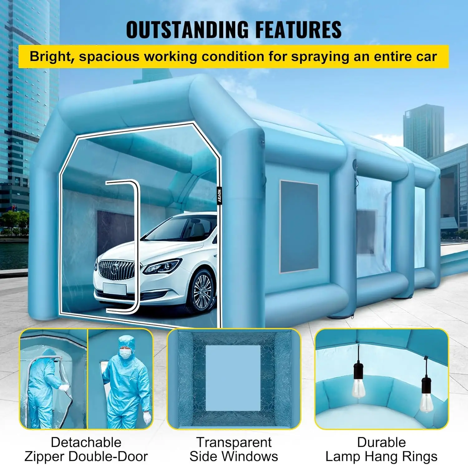 บูธพ่นสีแบบเป่าลม ขนาด 29.5x19 - Inflatable Paint Booth บทวิจารณ์และราคา